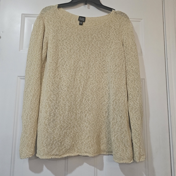 Eileen Fisher Oatmeal Beige Size Large Scoop Neck - Picture 1 of 8